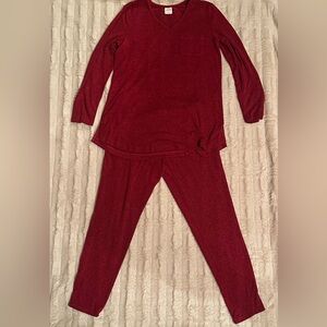 Soma Red Long Sleeve Top and Pants Pajama Set - M